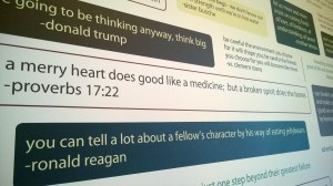 One of the quotes on Pieology's quote wall