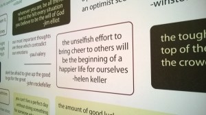 One of the quotes on Pieology's quote wall